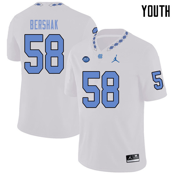 Jordan Brand Youth #59 Andy Bershak North Carolina Tar Heels College Football Jerseys Sale-White